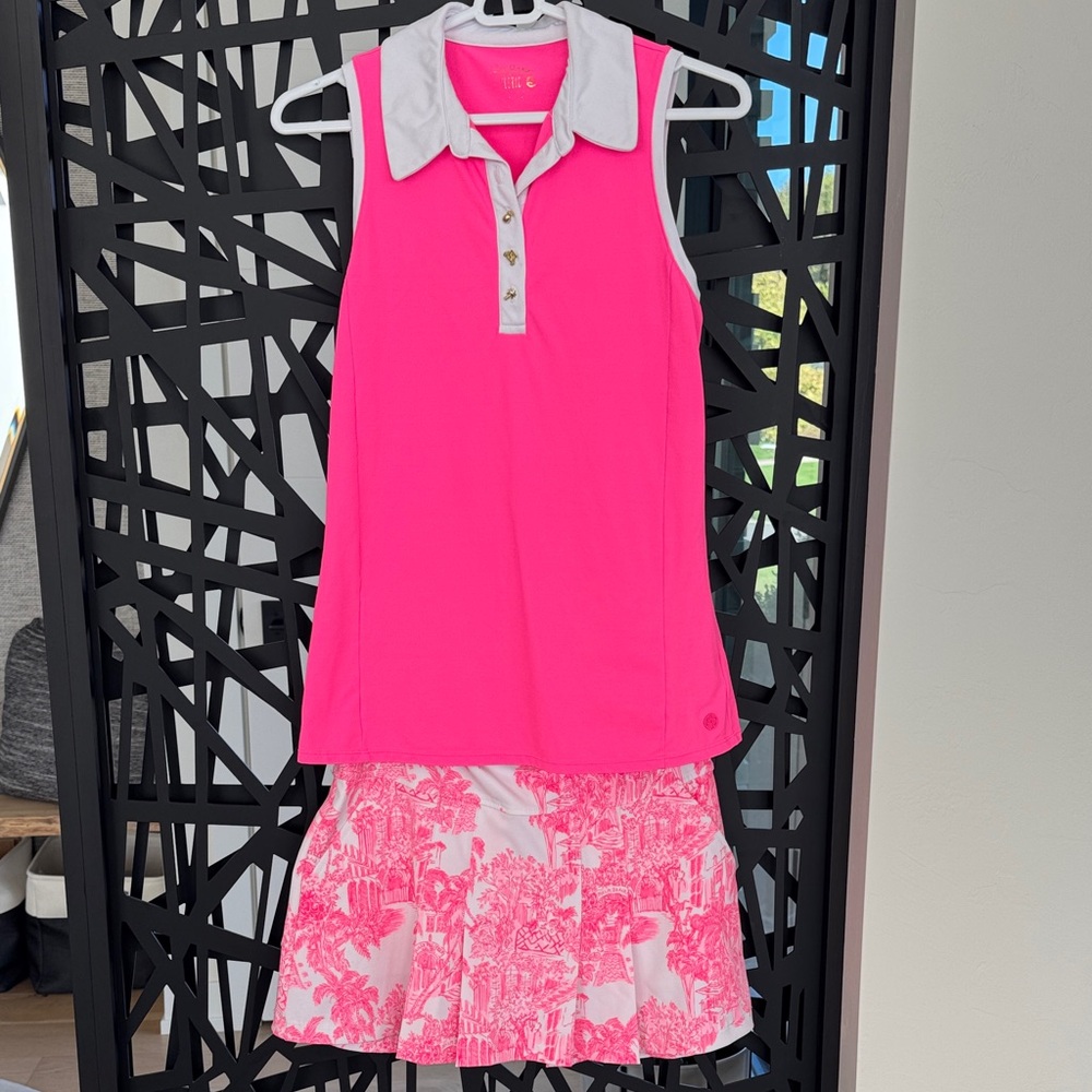 Lilly Pulitzer Pink Tank Top with White Collar